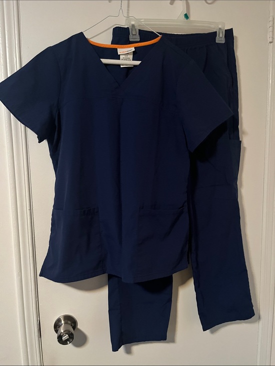 Scrubstar Other - Scrubstar Navy Blue Kids Medical Scrub Top & Pants with Orange Trim